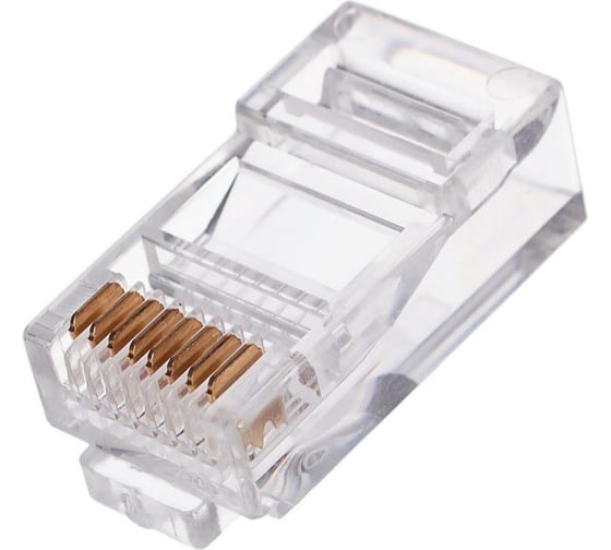 Изображение товара Вилка Cablexpert RJ-45 8P8C универсальная кат.5e, контакты 6 микродюймов 10 шт. PLUG3UP6/10