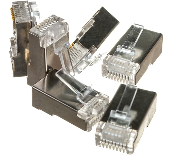 Изображение товара Вилка Cablexpert RJ-45 8P8C универсальная кат.5e экранирован контакты 30 мкр 100 шт. PLUG5SP