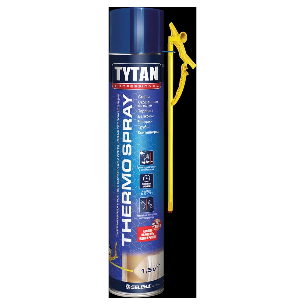 фото Напыляемая теплоизоляция tytan professional thermospray полиуретановая бытовая 800мл 66350