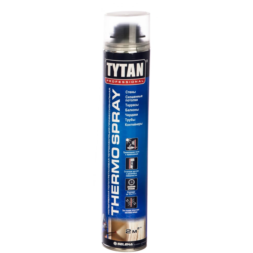 фото Профессиональная напыляемая теплоизоляция tytan professional thermospray полиуретановая 870мл 66220