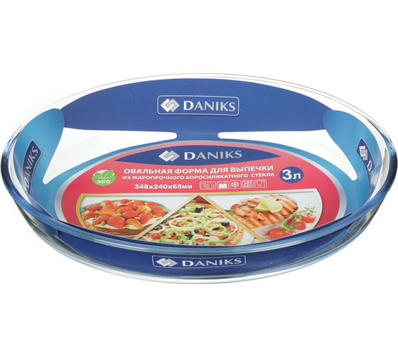 Изображение товара Форма для запекания DANIKS стекло, 24.5x34.8x6.6 см, 3 л, овальная, oct-nr1509 242280