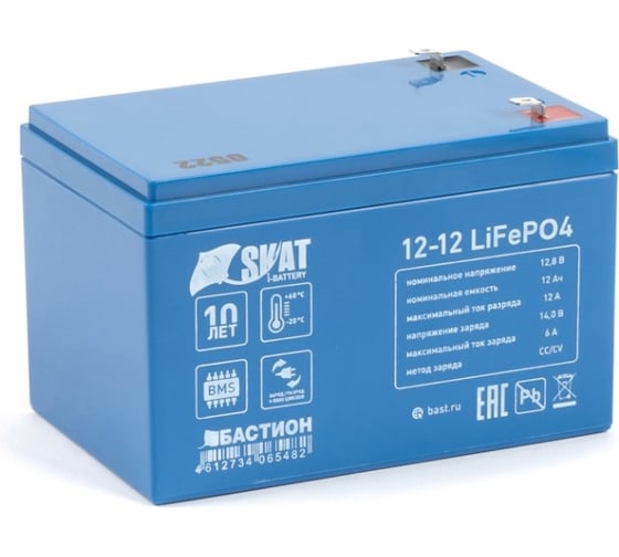 Изображение товара Аккумулятор Li-ion Skat I-BATTERY 12-12 LIFEPO4 Бастион 646