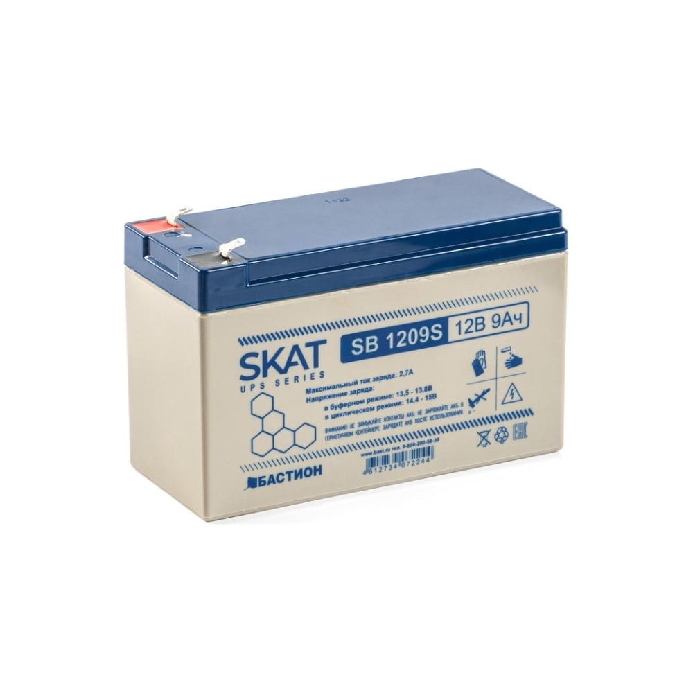 Изображение товара Аккумулятор свинцово-кислотный SKAT SB 1209S Бастион 8970 12В 9Ач AGM