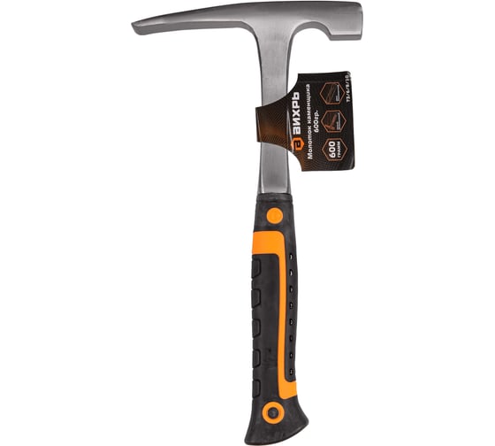 Изображение товара Молоток каменщика Вихрь 600 г, цельнометаллический, двухкомпонентная рукоятка 73/6/8/10