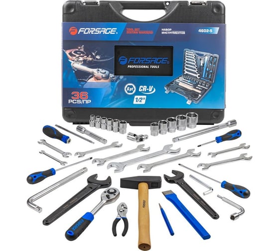 Изображение товара Набор инструментов Forsage в пластиковом кейсе, 36 предметов F-4602-5(56841)