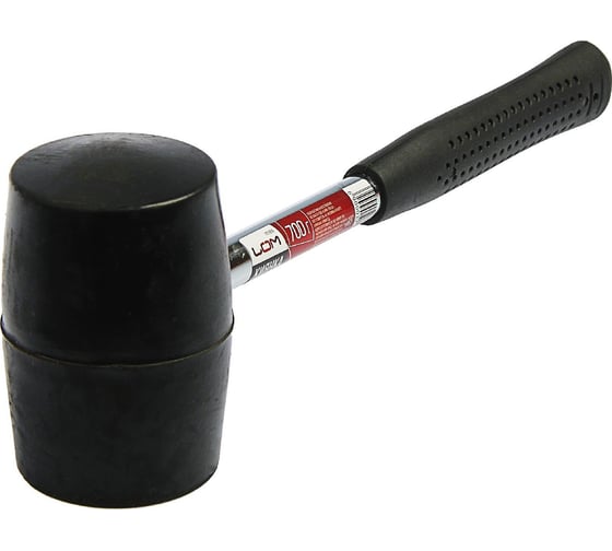 Изображение товара Киянка ЛОМ металлическая обрезиненная рукоятка, черная резина, 700 г 1721815