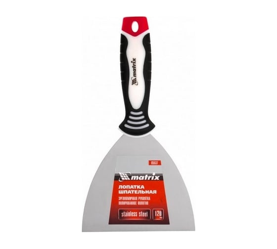 Изображение товара Шпательная лопатка из нержавеющей стали, 120 мм, 3-компонентная ручка MATRIX 85537