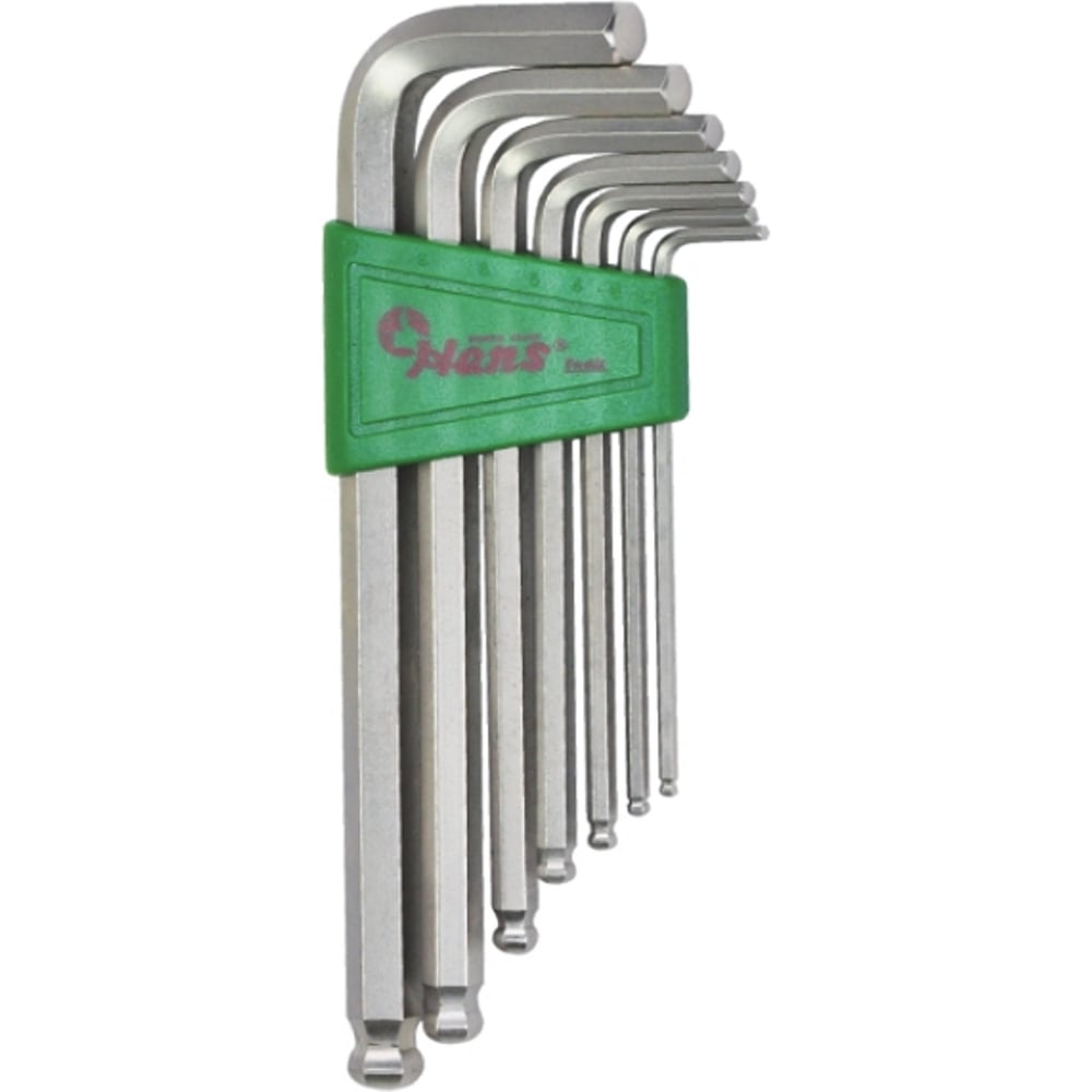 Изображение товара Набор шестигранников HANS 7 предметов 2.5-10 мм антикоррозийное CrV профессиональный