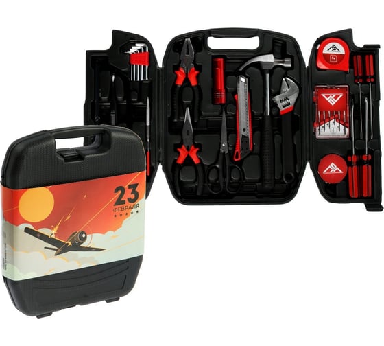 Изображение товара Набор инструментов ЛОМ в подарочном кейсе к 23 февраля, 27 предметов 9305218