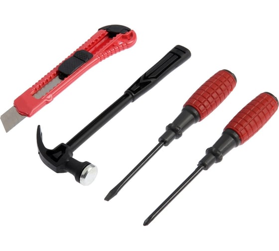 Изображение товара Набор инструментов ЛОМ молоток, 2 отвертки, нож, 4 предмета 4050919