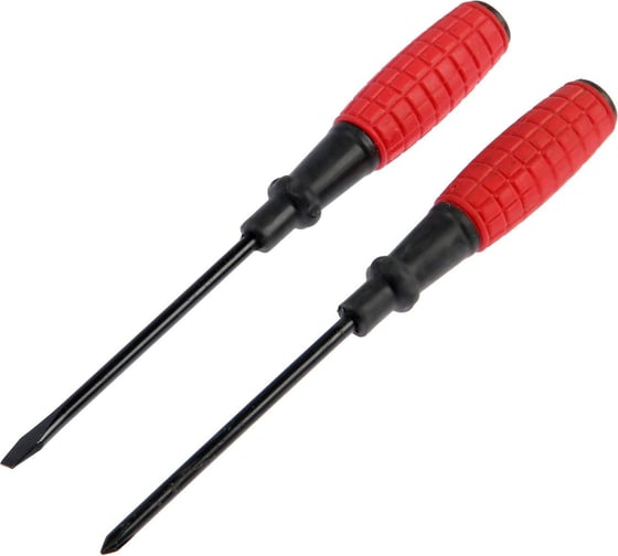 Изображение товара Набор отверток ЛОМ обрезиненные рукоятки, PH1/SL5x100 мм, 2 шт. 1858839