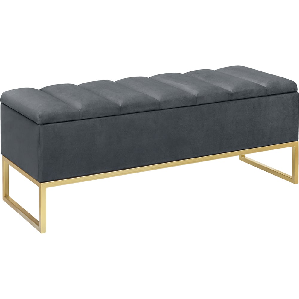 Изображение товара Банкетка GreenWeen CUBE с ящиком для хранения, велюр Mouse Grey