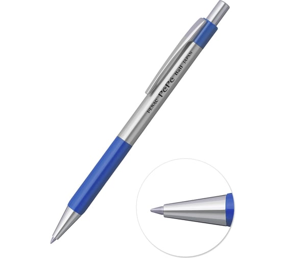 Изображение товара Автоматическая шариковая ручка Penac pepe, 0.5 мм, синяя, корпус металл/синий BB0502-11F/B
