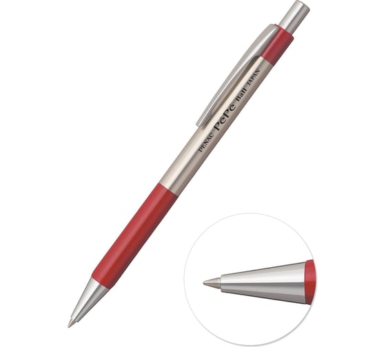 Изображение товара Автоматическая шариковая ручка Penac pepe, 0.5 мм, синяя, корпус металл/бордовый BB0502-09F/B
