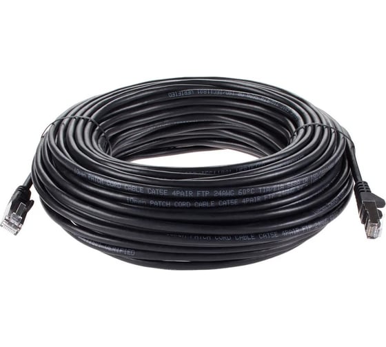 Изображение товара Литой патч-корд AOpen/Qust ftp кат.5e 7/0.16 черный 20m ANP522B-BK-20M