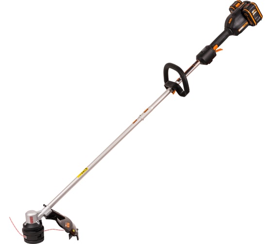 Изображение товара Аккумуляторный триммер WORX бесщёточный 40В, 38см, 4Ач х2, двойное ЗУ 2x2A, коробка WG185E