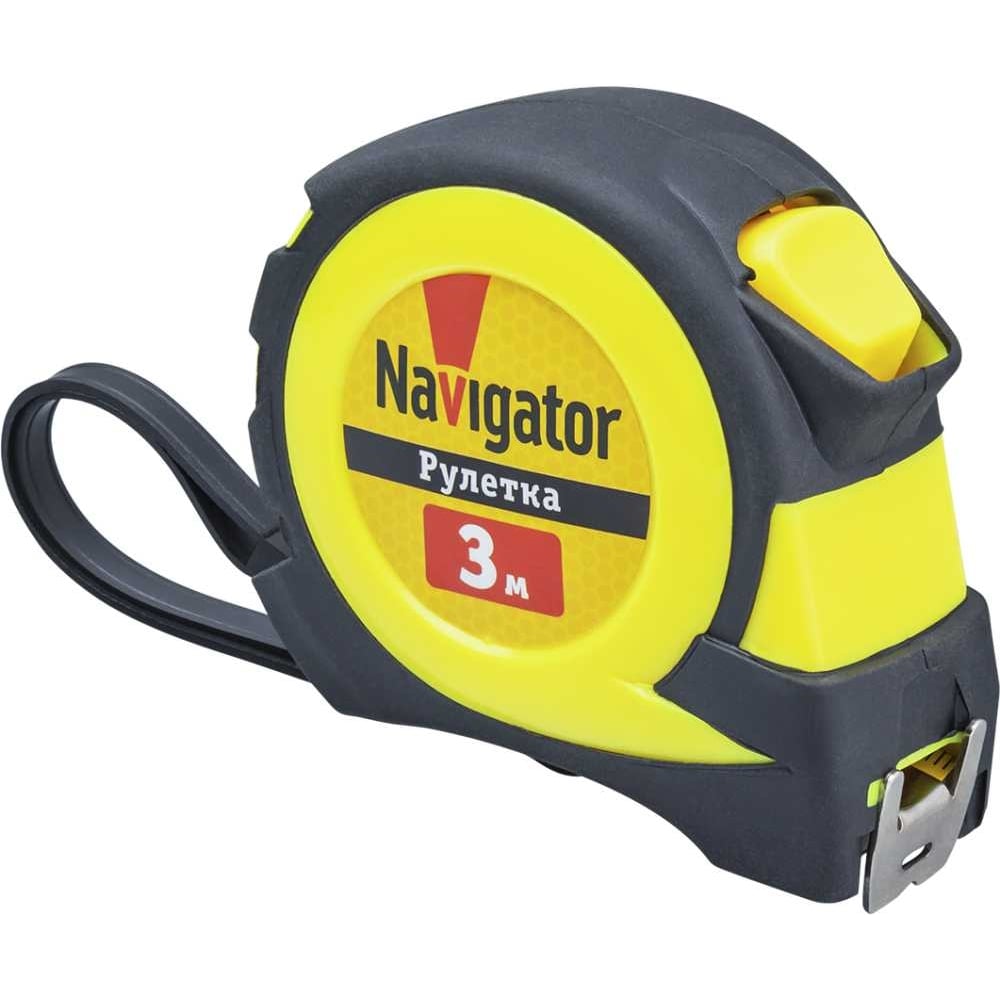 Изображение товара Рулетка Navigator NMT-Ru02-A-3-16 3м х 16мм с автостоп, желтая