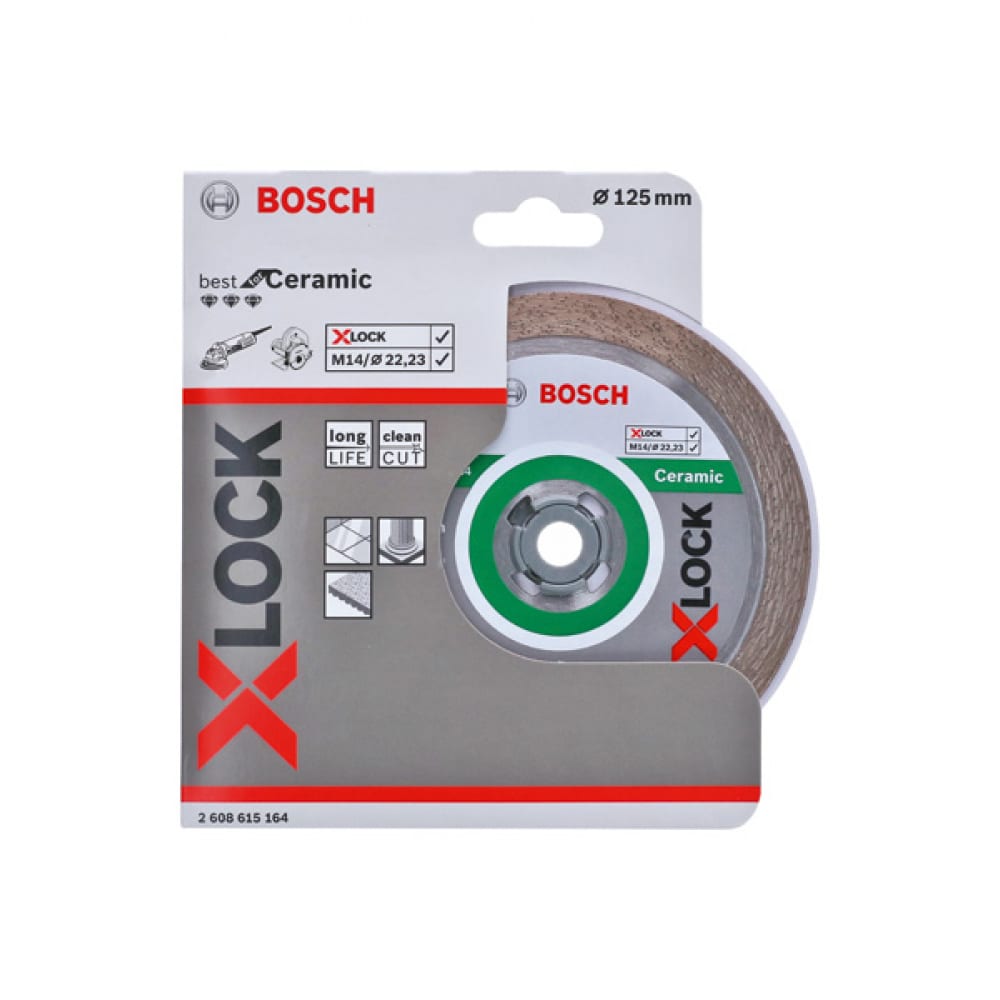 фото Диск алмазный best for ceramic x-lock (125х22.2 мм) bosch 2608615164