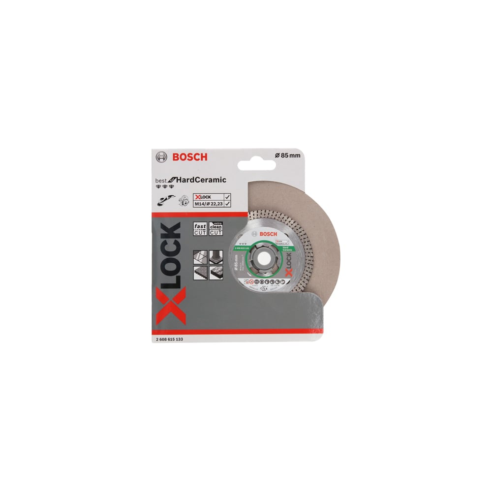 фото Диск алмазный best for hard ceramic x-lock (85х22.2 мм) bosch 2608615133