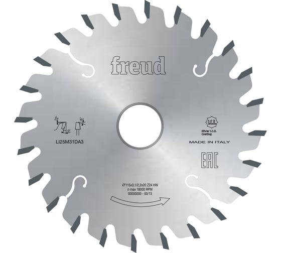 Изображение товара Пильный диск подрезной 120х3.1-4.3х22 мм, Z24 Freud LI25M31EB3