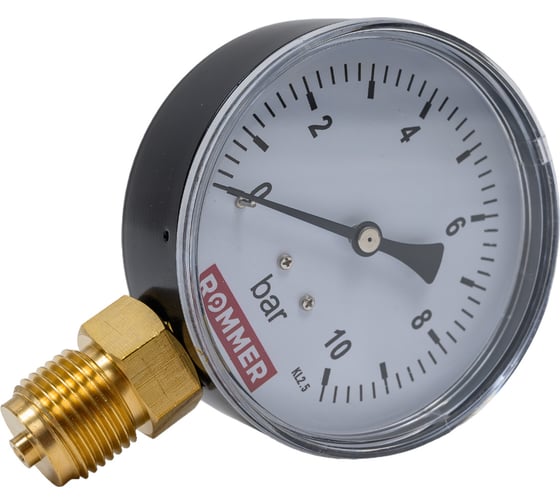 Изображение товара Манометр ROMMER радиальный корпус dn 80 мм 1/2", 0...10 бар, кл.2.5 rim-0010-801015 RG00929SFN4ONL