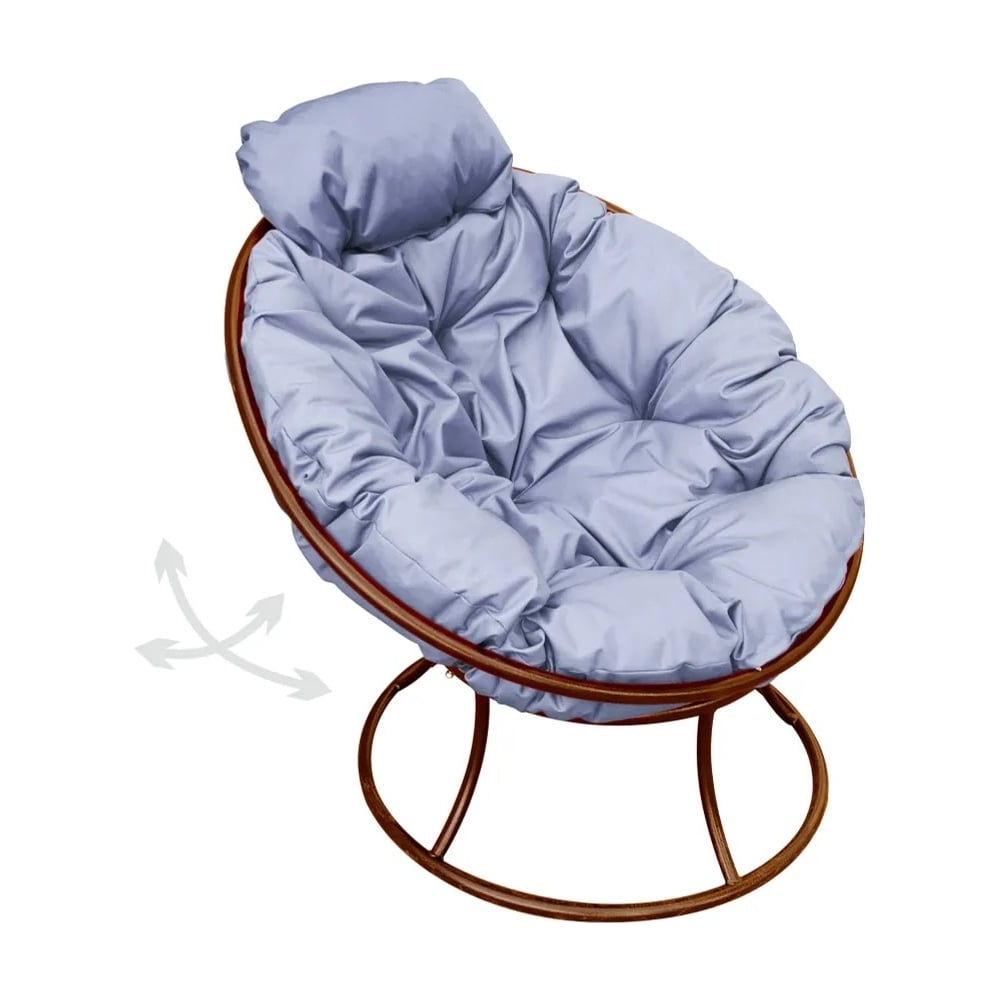 Изображение товара Кресло M-GROUP ПАПАСАН коричневое с серой подушкой