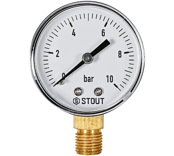Изображение товара Манометр радиальный STOUT. Корпус Dn 50 мм 1/4, 0...10 бар, кл.2.5 SIM-1010-501008 RG0094NU9EUEFQ