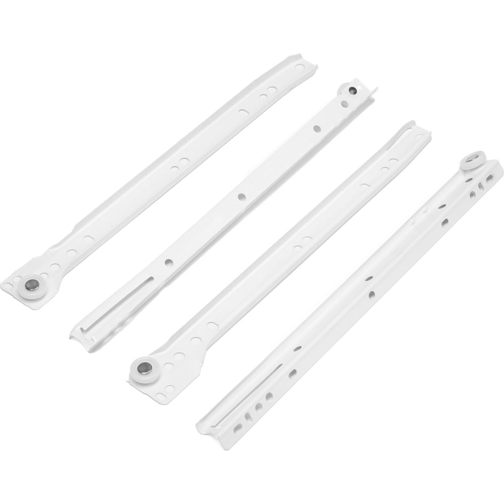 Изображение товара Роликовые направляющие ТУНДРА 300 мм, белые, 2 шт, без доводчика