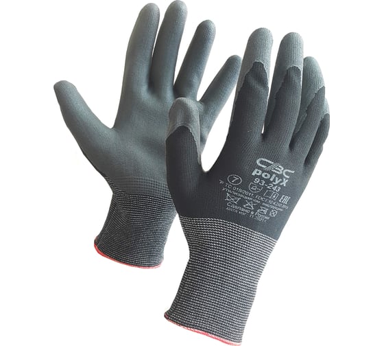 Изображение товара Перчатки для точных работ СВС ПОЛИКС полиэфир, р. 7, черные, 1 пара 93-243_7