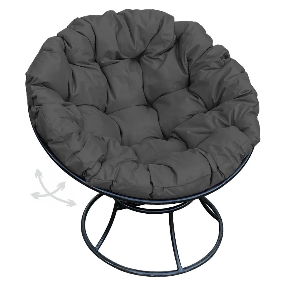 Изображение товара Кресло M-GROUP ПАПАСАН пружинка без ротанга черное серое