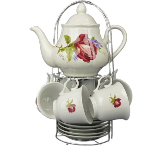 Изображение товара Чайный набор Bikson чайник 1150 мл, чашки 230 мл СП6031