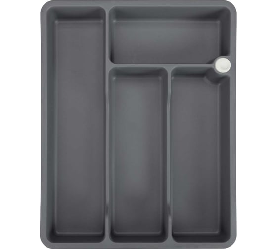 Изображение товара Лоток для столовых приборов Phibo раздвижной, 373x287x49 мм, серый 434231811