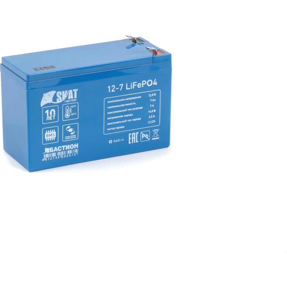 Изображение товара Аккумулятор Li-ion Skat I-BATTERY 12-7 LIFEPO4 645 7Ah 12V для промышленных и бытовых приборов