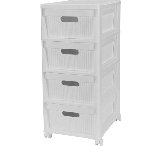 Изображение товара Комод на колесах Econova velvet, 4 ящика, 300x385x690 мм, светло-серый флэк 435218838