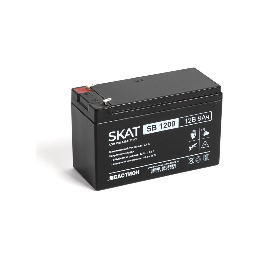 Изображение товара Аккумулятор свинцово-кислотный SKAT SB 1209 Бастион 2540 12В 9Ач AGM