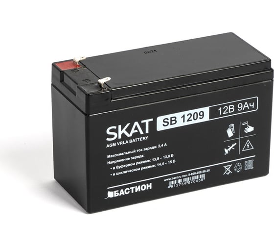 Изображение товара Аккумулятор свинцово-кислотный SKAT SB 1209 Бастион 2540