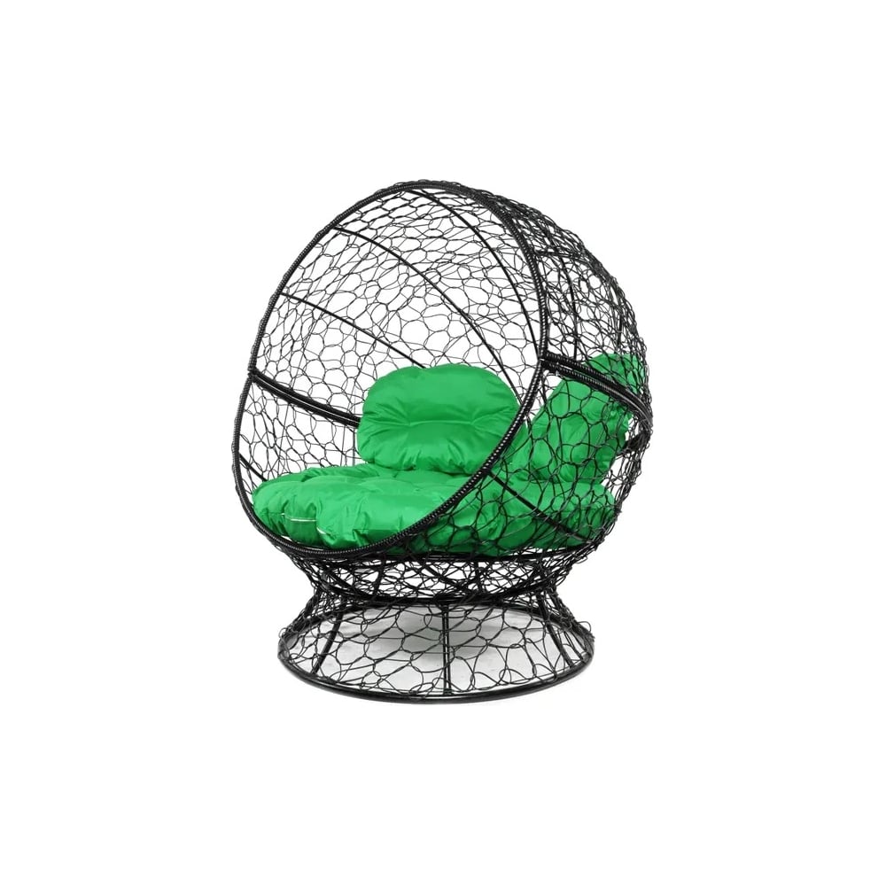 Изображение товара Кресло M-GROUP АПЕЛЬСИН с ротангом и подушкой черное 1500х1500х1400