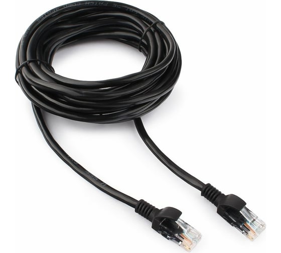 Изображение товара Многожильный патч-корд Cablexpert UTP кат.5e, 5м, литой, чёрный PP12-5M/BK
