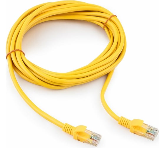 Изображение товара Многожильный патч-корд Cablexpert UTP кат.5e, 5м, литой, жёлтый PP12-5M/Y