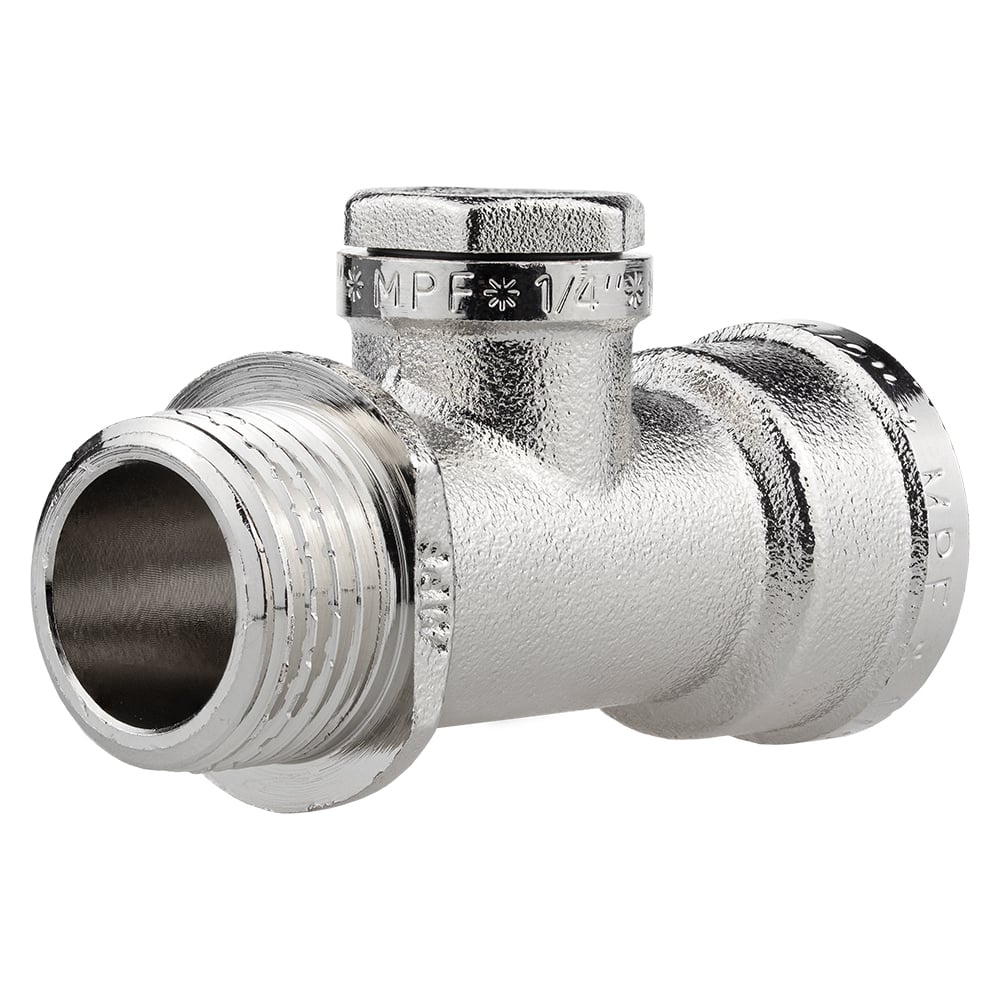 Изображение товара Тройник под манометр MPF 1/2" х 1/4" х 1/2", в/в/н, с ограничителем ИС.071608