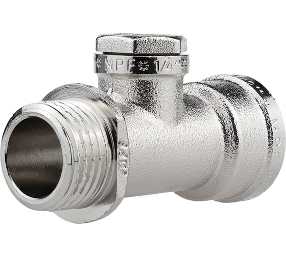 Изображение товара Тройник сантехнический под манометр MPF 1/2" х 1/4" х 1/2" резьбовой внутренняя-внутренняя-наружная резьба ИС.071608