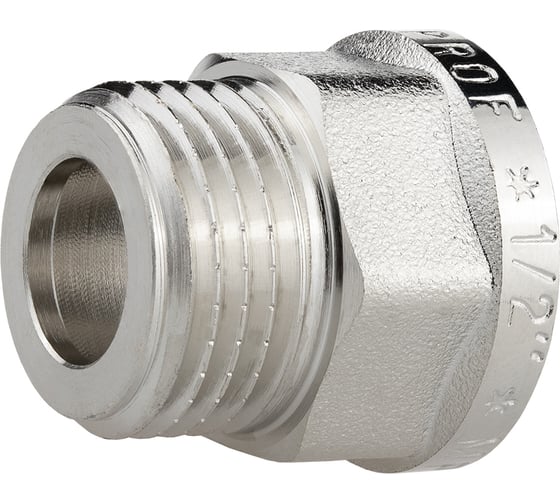 Изображение товара Переходник сантехнический с ребордой MPF 1/2" под прокладку для гибкой подводки внутренняя-наружная резьба ИС.072772