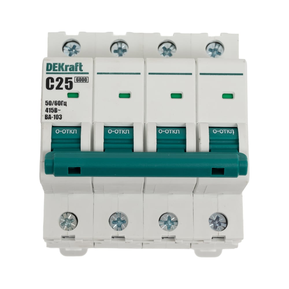 Изображение товара Автоматический выключатель DEKraft 4Р 25А VA-103 для защиты электросетей