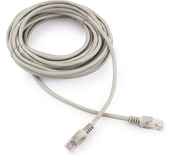 Изображение товара Многожильный патч-корд Cablexpert UTP кат.6, 10м, литой, серый PP6U-10M