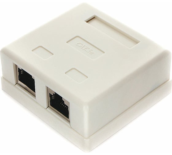 Изображение товара Розетка Cablexpert RJ-45 кат.STP 5e внешняя экранированная 2 портa, 110&Krone NAS214