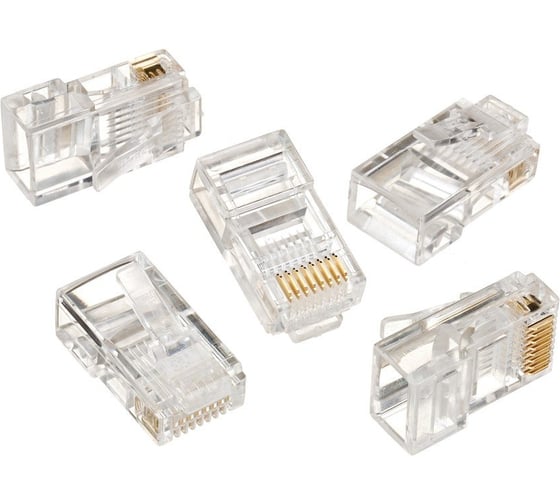 Изображение товара Вилка Cablexpert RJ-45 8P8C LC-8P8C-001 3-зубца кат.5e, 6 мкрн для одножильного кабеля 100 шт. LC-8P8C-001 (3-fork)