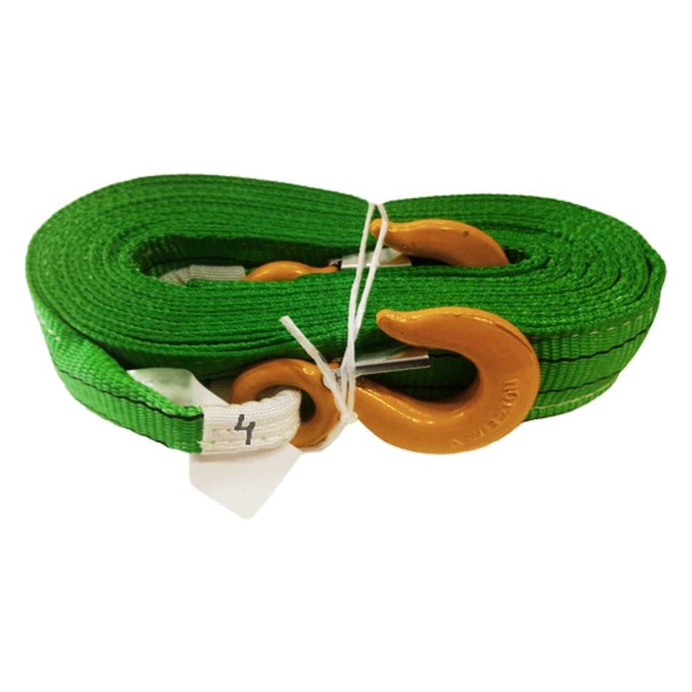 Изображение товара Буксировочный текстильный трос с крюками 2,0/4,0 8 т Грузовые стропы