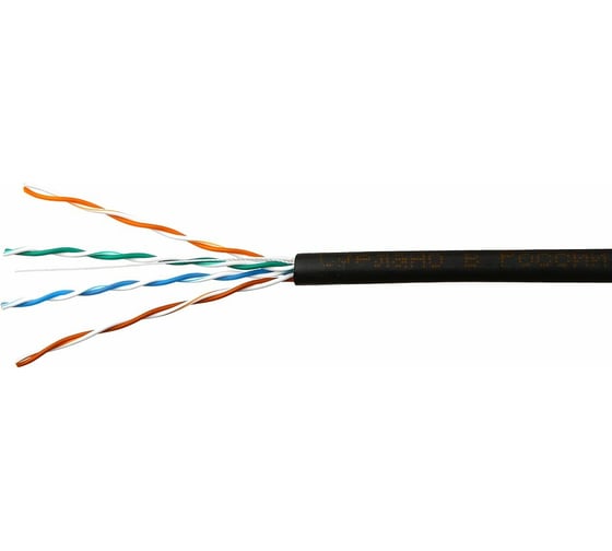 Изображение товара Кабель SkyNet Light UTP outdoor 4x2x0,46, медный, FLUKE TEST, кат.5e, однож., 100 м, box, черный CSL-UTP-4-CU-OUT/100