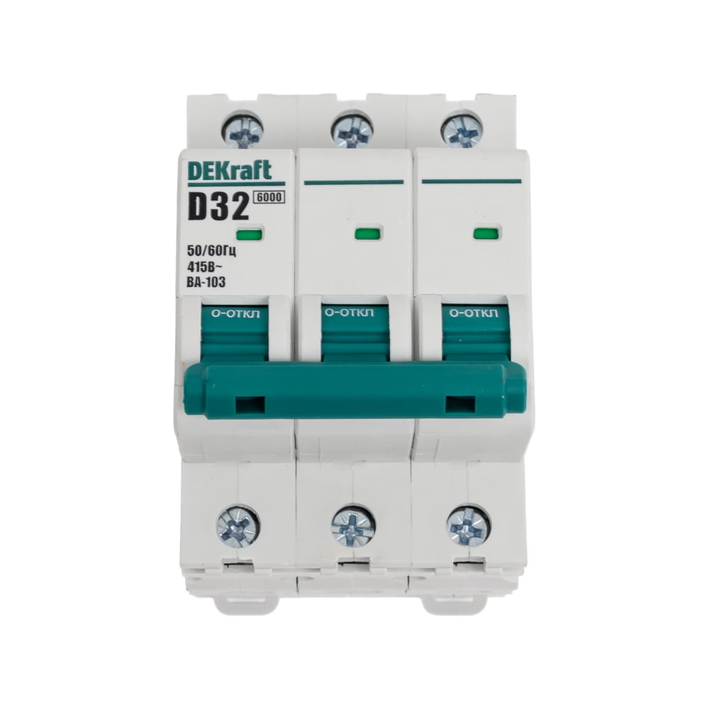 Изображение товара Автоматический выключатель DEKraft 3Р 32А VA-103 с защитой IP20 для электросетей