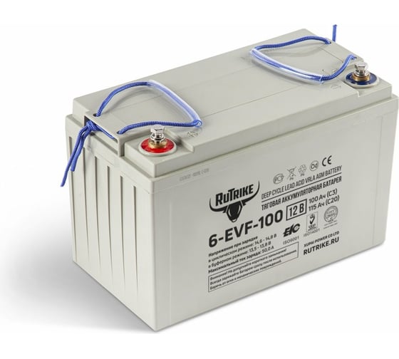 Изображение товара Тяговый гелевый аккумулятор RUTRIKE 6-EVF-100 12V100A/H C3 021664